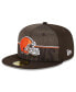 Фото #1 товара Men's Brown Cleveland Browns 2023 NFL Training Camp 59FIFTY Fitted Hat