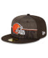 ფოტო #1 პროდუქტის Men's Brown Cleveland Browns 2023 NFL Training Camp 59FIFTY Fitted Hat