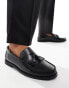 Фото #4 товара ASOS DESIGN loafers with fringe detail in polished black leather