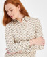 ფოტო #3 პროდუქტის Anna Klein Women's Long-Sleeve Button-Down Blouse