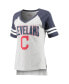 ფოტო #3 პროდუქტის Women's Heathered Gray and Navy Cleveland Indians Team Goal Line Raglan V-Neck T-shirt