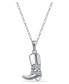 ფოტო #1 პროდუქტის Cubic Zirconia Cowboy Boot with Sheriff Star Pendant Necklace in Sterling Silver