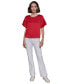 ფოტო #5 პროდუქტის Women's Grommet Puff-Sleeve Top