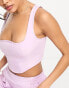 Kaiia corset crop top co-ord in lilac