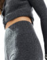 Фото #4 товара ASOS DESIGN co-ord brushed rib hotpants in charcoal