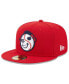 Фото #1 товара Men's Red Tulsa Drillers Authentic Collection Alternate Logo 59FIFTY Fitted Hat