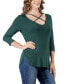 Women's Criss Cross Round Hemline Tunic Top