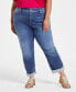 Фото #6 товара Plus Size Slim Tech Rolled-Cuff Boyfriend Jeans, Created for Macy's