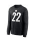 Фото #3 товара Men's Najee Harris Black Pittsburgh Steelers Player Name & Number Long Sleeve T-shirt