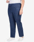 ფოტო #5 პროდუქტის Plus Size Denim-Like Twill Ankle Pants