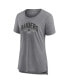 Фото #3 товара Women's Heathered Gray Las Vegas Raiders Drop Back Modern Tri-Blend T-shirt