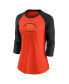 ფოტო #3 პროდუქტის Women's Orange, Black San Francisco Giants Next Up Tri-Blend Raglan 3/4-Sleeve T-shirt