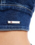 Tommy Jeans – Kurzes Jeans-Oberteil im Westen-Design in Blau