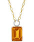 ფოტო #1 პროდუქტის Citrine (22 ct. t.w.) & Diamond (1/6 ct. t.w.) 17" Pendant Necklace in 14k Gold