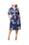 Фото #1 товара Plus Size Gia A-Line Midi Dress with Pockets