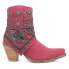 Dingo Bandida Paisley Studded Round Toe Cowboy Booties Womens Pink Casual Boots 9.5 - фото #1