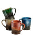 Blaze Mugs Assorted Colors, Set Of 4