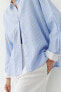 Фото #3 товара Рубашка из смесового льна в полоску с контрастными деталями ZARA