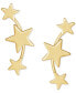 ფოტო #3 პროდუქტის Polished Triple Star Curved Ear Climbers in 14k Gold