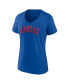 Фото #2 товара Women's Royal Kansas Jayhawks Basic Arch V-Neck T-shirt