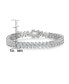 Sterling Silver with Cubic Zirconia Icicle Cluster Double Row Tennis Bracelet