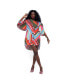 ფოტო #1 პროდუქტის Women's Geometric Print Butterfly Sleeve Tie-Belt Hi-Lo Dress