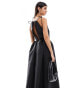 Фото #2 товара ASOS DESIGN high neck maxi parachute dress with cut out sides in black