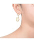 ფოტო #3 პროდუქტის Sterling Silver 14K Gold Plated with Genuine Freshwater Drop Pearl Modern Earrings
