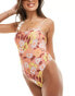 Фото #2 товара Brave Soul retro floral print swimsuit in pale pink