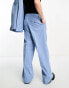 Фото #4 товара Weekday Uno co-ord loose fit suit trousers in powder blue exclusive to ASOS