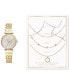 ფოტო #1 პროდუქტის Women's Gold-Tone Bracelet Watch 33mm & 3-Pc. Necklace Gift Set