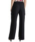 Women's Solid Straight-Leg Side-Pocket Mid-Rise Pants