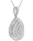 ფოტო #2 პროდუქტის Diamond Cluster Teardrop Pendant Necklace (2 ct. t.w.) in 14k White Gold
