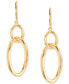Circle and Oval Leverback Drop Earrings in 10k Gold
