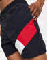 Фото #6 товара Tommy Hilfiger flag leg logo mid length swim shorts in navy