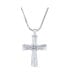 Фото #2 товара Bling Jewelry religious Mother Of Pearl MOP Cross Pendant Necklace For Women For Teen Rhodium Plated Brass Snake Chain Included