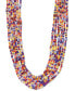 ფოტო #1 პროდუქტის Gold-Tone Multicolor Seed Bead Layered Collar Necklace, 18" + 3" extender, Created for Macy's