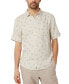 Men's Relaxed Fit Short Sleeve Floral Print Button-Front Linen Shirt