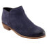 Softwalk Rocklin S1457-400 Womens Blue Narrow Leather Ankle & Booties Boots 6