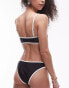 Фото #4 товара Topshop mono contrast trim scoop bikini top in black