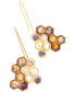 ფოტო #2 პროდუქტის 18k Gold-Plated Mixed Gemstone Honeycomb Drop Earrings
