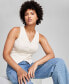 ფოტო #2 პროდუქტის Women's Button-Down Linen-Blend V-Neck Vest