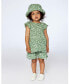 ფოტო #3 პროდუქტის Baby Girl Muslin Blouse And Short Set Green Jasmine Flower Print - Infant