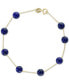 ფოტო #1 პროდუქტის EFFY® Onyx Bead (6mm) Bracelet in 14k Gold (Also in Lapis Lazuli)