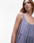 Topshop tiered mini textured dress in blue BLAU, S - EU 36-38 - фото #3