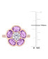 Amethyst (2 ct. t.w.) & White Topaz (1 ct. t.w.) Flower Ring in Rose Gold-Plated Sterling Silver