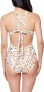 Фото #2 товара Jessica Simpson 285241 Women Tie Front One-Piece Sunset Multi XL (US 16)