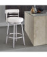 Фото #5 товара Madrid 30" Bar Height Swivel Gray Artificial leather and Brushed Stainless Steel Bar Stool