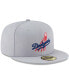 Фото #3 товара Men's Gray Los Angeles Dodgers Cooperstown Collection Wool 59FIFTY Fitted Hat