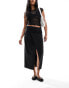 Фото #8 товара Mango wrap tailored midi skirt in black